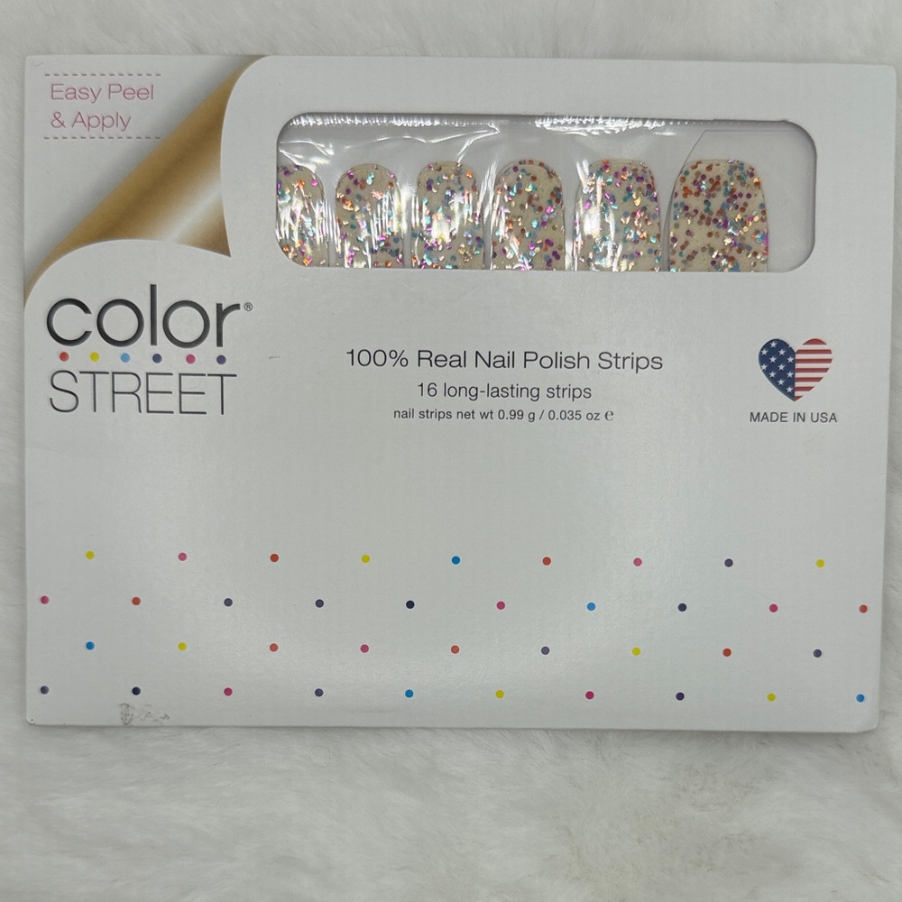 Color Street Glitter Nail Strips - Pep Raleigh blue/teal/orange/pink/purple/gold